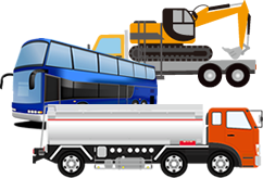 トラック（大型も可）、トレーラー、ウイング、特装車、ダンプ、冷蔵冷凍車など
